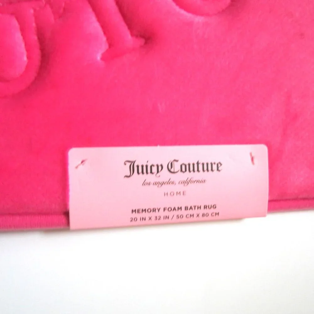 Juicy Couture Crown Hot Pink Memory Foam Bath Rug Home
